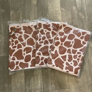 10x13(100)Brown and Pink Giraffe Print poly bags